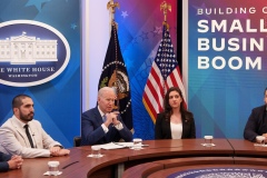 President Biden meeting with Small-Business Owners. Model: ILCE-1 | Lens: FE 24-70mm F2.8 GM II | Focal Length: 58 | F-Stop: 2.8 | Shutter Speed: 1/250 | ISO: 1600Photography by Nick Didlick 2022