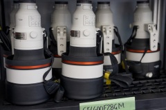 Long lenses at the ready for loan at the Sony Service Centre in Cortina at the Milan Cortina 2026 Winter Olympics.