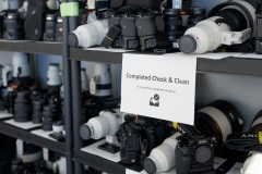 Cleaned and checked client gear is ready to shoot at the Sony Service Centre in Cortina at the Milan Cortina 2026 Winter Olympics.